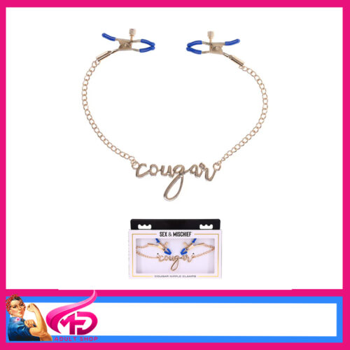 Sex & Mischief | Gold Metal Nipple Clamps Rubber Tips Cougar