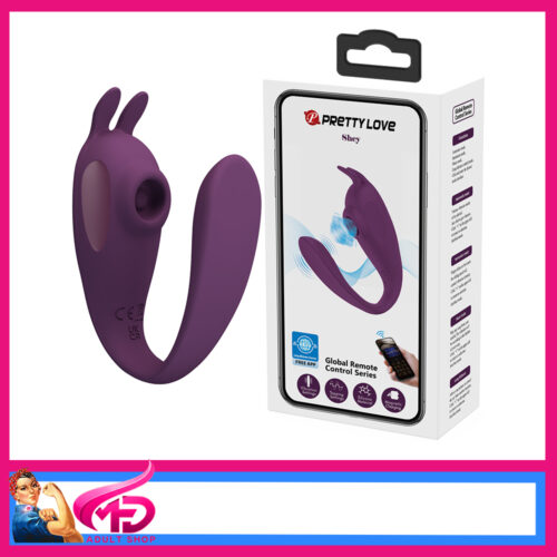 Pretty Love Shey air wave Rabbit Vibrator 10 speeds U Shaped Global app Remote Deep purple