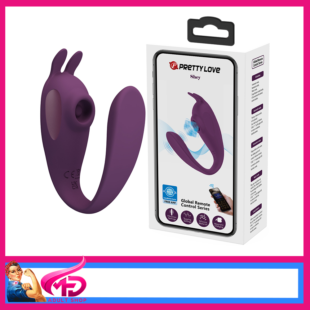 Pretty Love Shey air wave Rabbit Vibrator 10 speeds U Shaped Global app Remote Deep purple