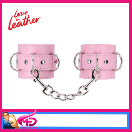 B-HAN06 Berlin Baby Vegan Leather 29cm Adjustable Handcuffs Restraints Pink