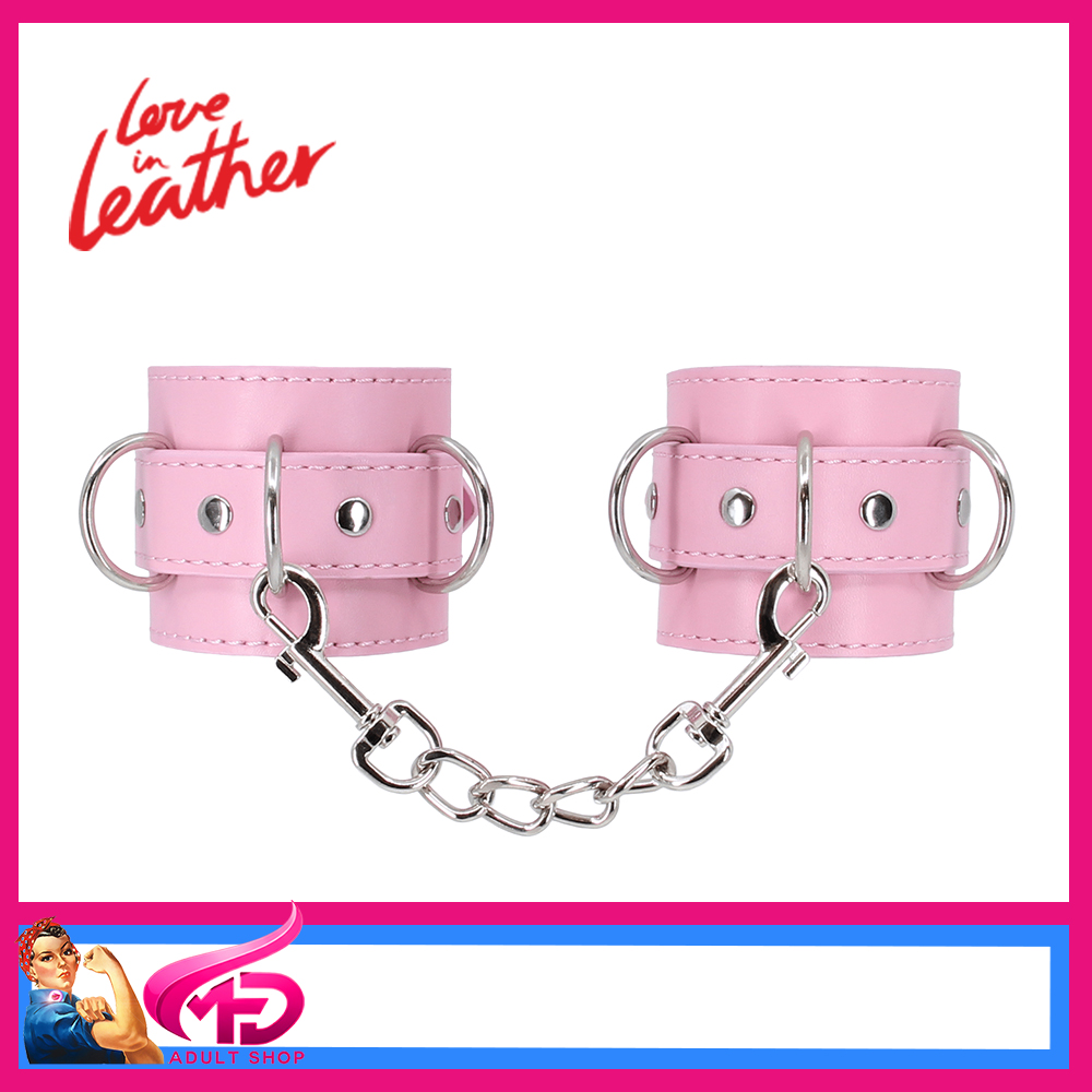 B-HAN06 Berlin Baby Vegan Leather 29cm Adjustable Handcuffs Restraints Pink