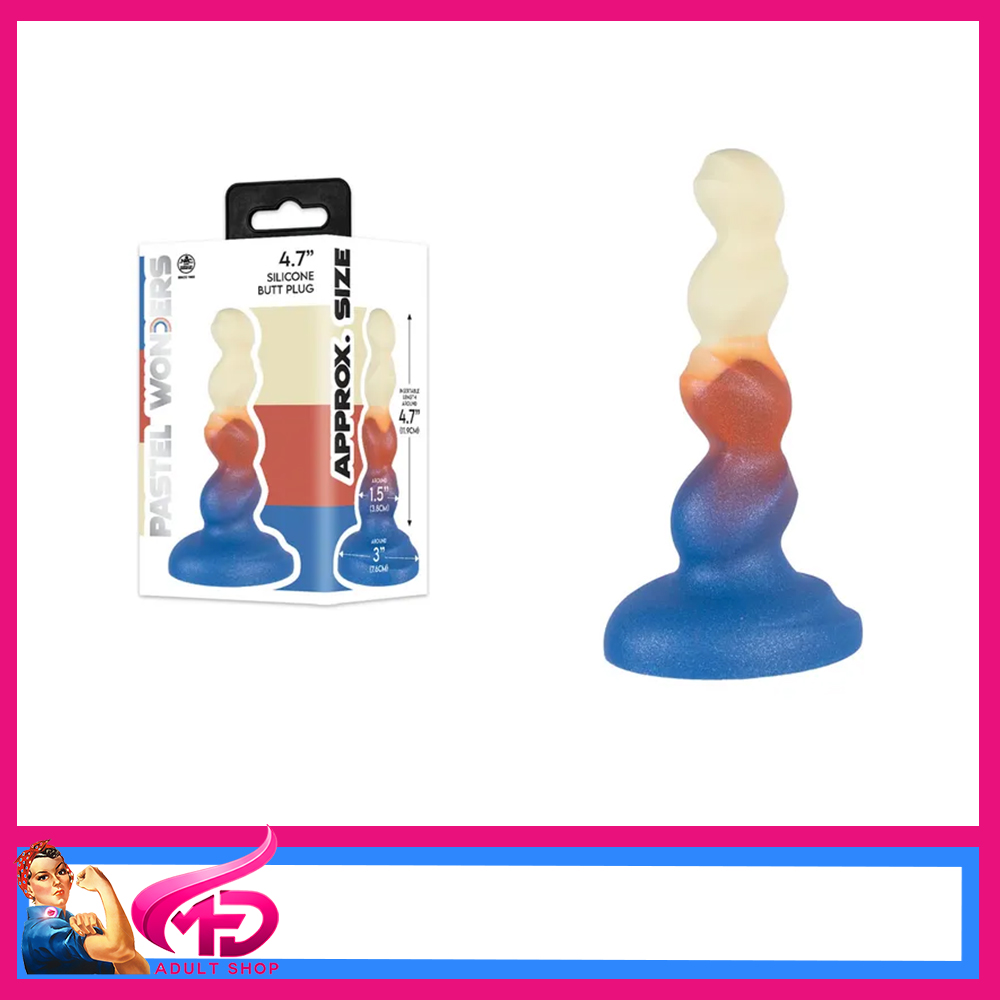 Pastel Wonders Anal Plug 4.7" Silicone With Suction Cup Sit On Fun