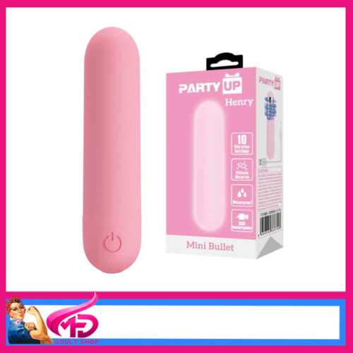 Party Up | Henry Hard Mini Strong 10 Speed Waterproof Bullet Vibrator 8cm Pink