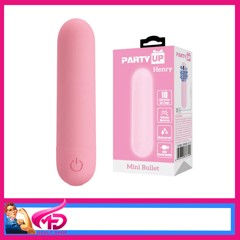 Party Up | Henry Hard Mini Strong 10 Speed Waterproof Bullet Vibrator 8cm Pink
