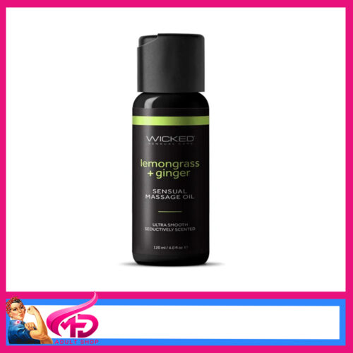 Wicked | Lemongrass + Ginger Sensual Massage Oil Ultra Smooth 120ml Disc lid