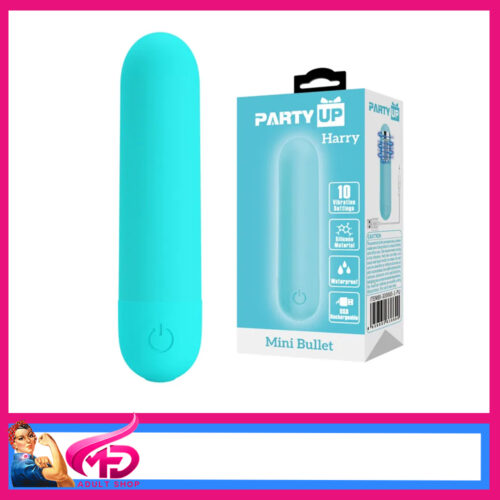 Party Up | Harry Hard Mini Strong 10 Speed Waterproof Bullet Vibrator 8cm Blue