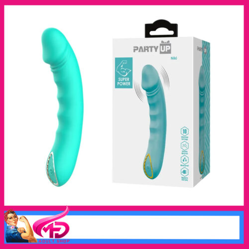 Party Up | Niki Super Power 10 Speeds 15.4cm Curved Penis Vibrator Waterproof
