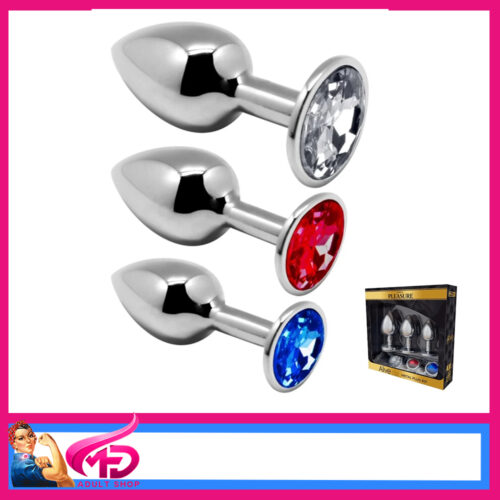 Alive | 3 Set Zinc Alloy Metal Butt Plug Kit 7- 8- 9cm Trainer Gem Base
