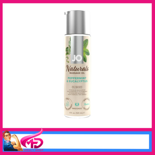 Jo Naturals | Massage Oil Peppermint & Eucalyptus Energizing Non Greasy 120ml Disc Lid