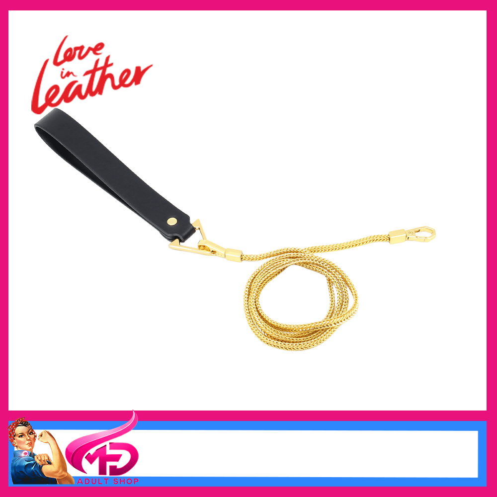 LEA072GLD Love in Leather 123cm Gold Snake Premium Leash Lead For Collars