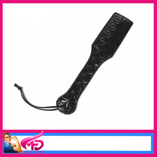 JCW Diamond Pattern Shiny Faux Leather Paddle 12" Black