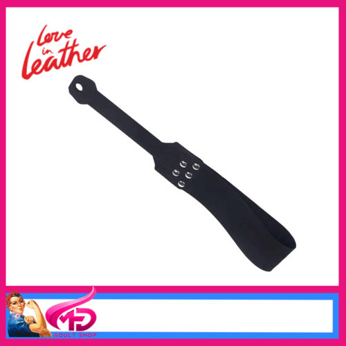 PAD050 Love In Leather Silicone Paddle 38cm 2 Way Rivet Studs