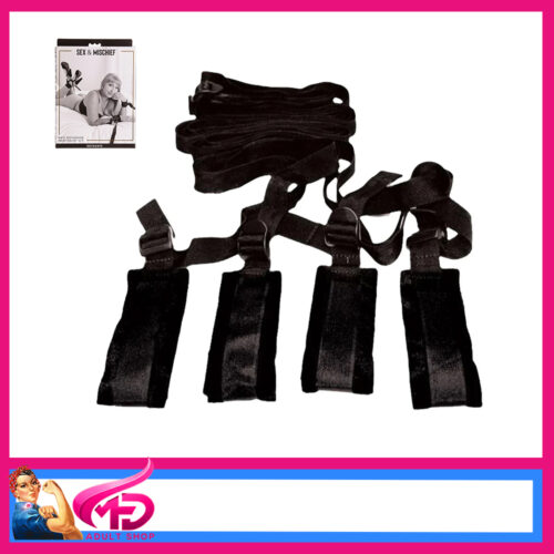 Sportsheets Sex & Mischief | Bed Restraint Kit 152cm Straps Plus Cuffs Black