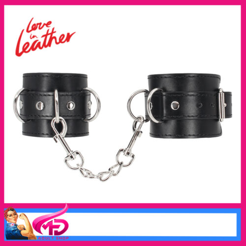 B-HAN06 Berlin Baby Vegan Leather 29cm Adjustable Handcuffs Restraints Black