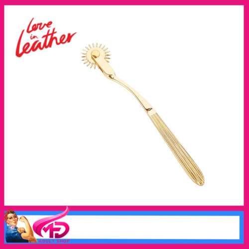 WHE001GLD Love In Leather Wartenberg Wheel Zinc Alloy 18.5cm Yellow Gold
