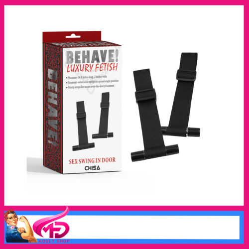 Behave! Sex Swing In Door Straps Over Door Restraints 14.8" x 2" Black Nylon