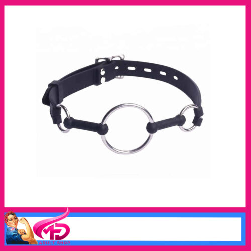GAG009BLK Love In Leather Metal 8cm O Ring Mouth Gag Silicone Black