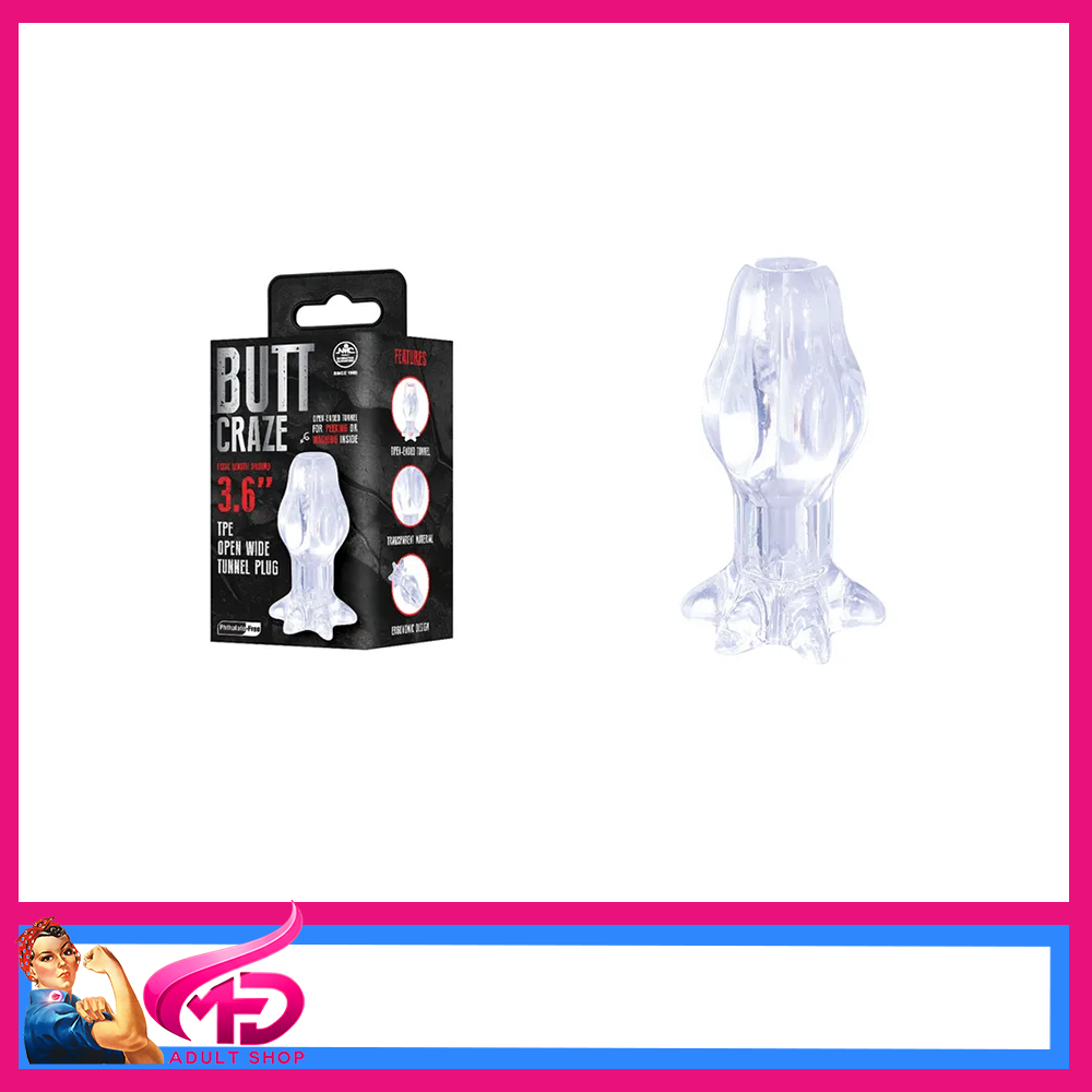 Butt Craze Stock Code: F06S063A00-050 Clear Gaping Butt Plug